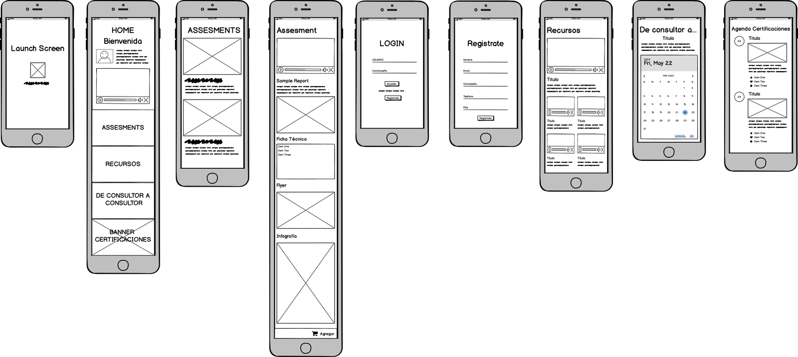 Low Fidelity Wireframes